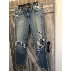 Joe's Jeans Easy High Water Distressed Light Cropped Jeans Grunge distressed 28W